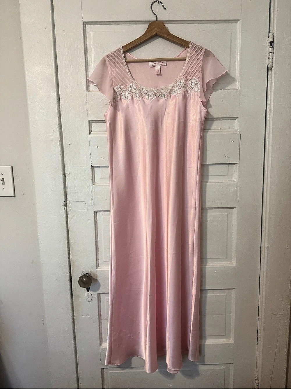 Vintage Oscar de la Renta Pink Label Pink Satin Nightgown – Size Small